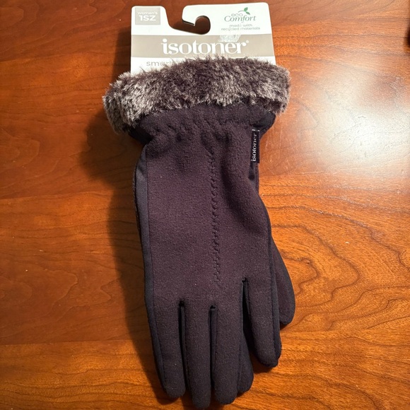 Isotoner SmartDri Smart Touch Black Gloves NWT One Size - Picture 6 of 6